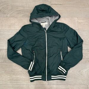 H&M Dark Green Hooded Windbreaker Jacket